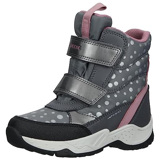 Geox j sentiero girl b ab, stivale alla caviglia donna, multicolore (dk grey pink), 38 eu
