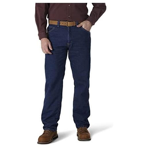 Wrangler riggs - jeans da lavoro da uomo, foderati in pile, vestibilità comoda - blu - 38w x 30l