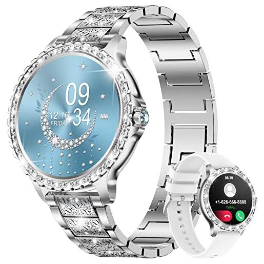 LIGE smartwatch donna con chiamate whatsapp, 1.32 diamante orologio smartwatch con spo2/sonno/contapassi/cardiofrequenzimetro/fisiologia femminile smart watch per android ios