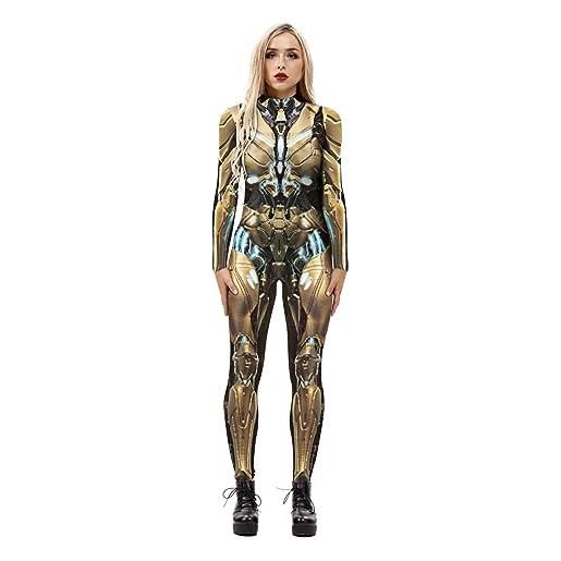 doyouwantmore 3d robot halloween costume adult jumpsuit long sleeve catsuit fancy bodysuit skinny playsuit rompers