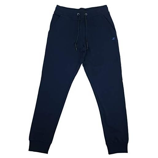 U.S. Grand Polo Equipment & Apparel pantaloni tuta uomo con polsini tasche 100% cotone taglie forti 3xl 4xl 5xl 6xl (5xl - blu)
