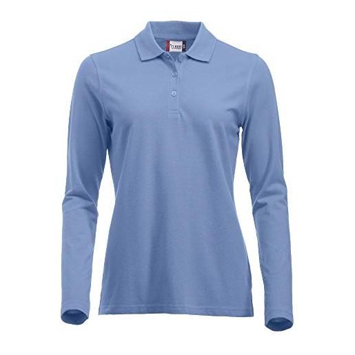 Cli. Que polo da donna classica a maniche lunghe marion, bianco, m