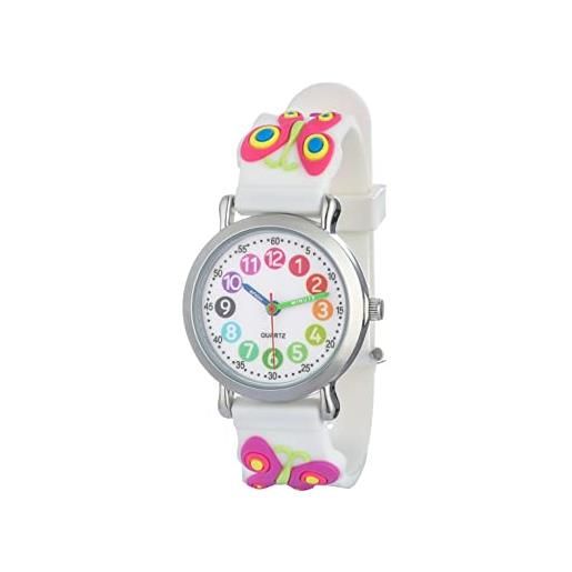 CHAOTECHY orologio da polso per bambini per ragazze e ragazzi, facile da leggere per imparare a leggere l'orologio, farfalla