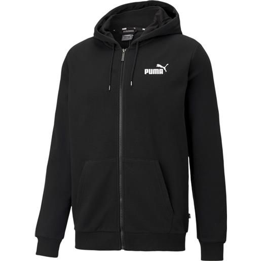 Puma essential small logo full-zip hoodie nera uomo