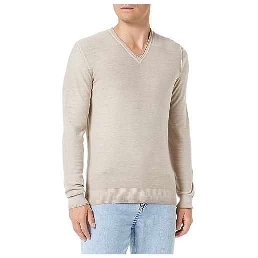 REPLAY pullover in maglia uomo con scollo a v, marrone (mud 842), xl