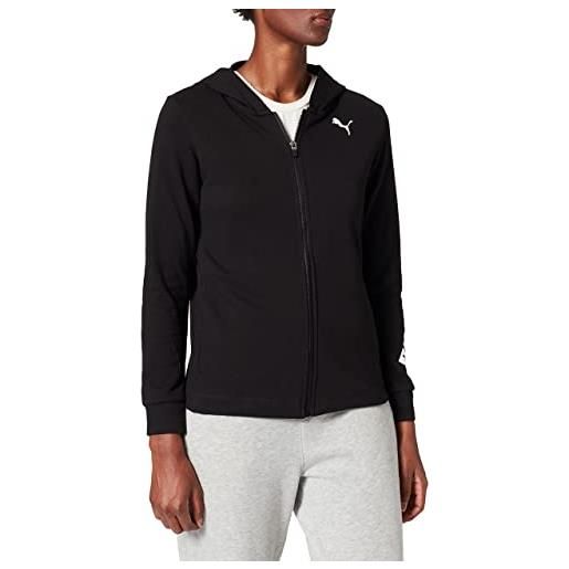 Puma modern sports fullzip hoodie maglione, black, xs women's