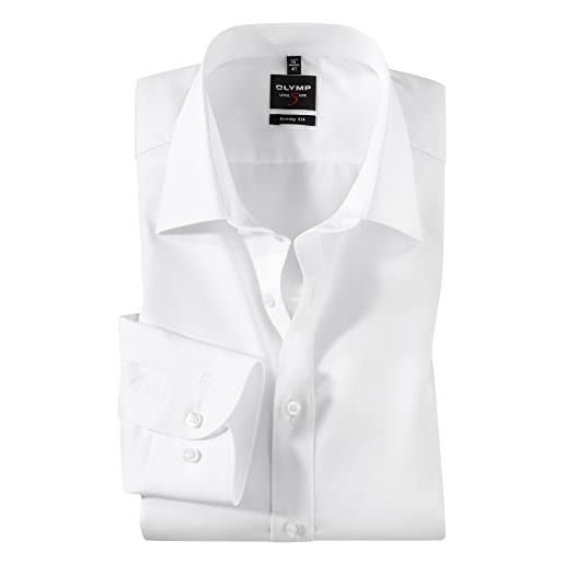 Olymp uomo camicia business a maniche lunghe level five, body fit, new york kent, weiss 00,44