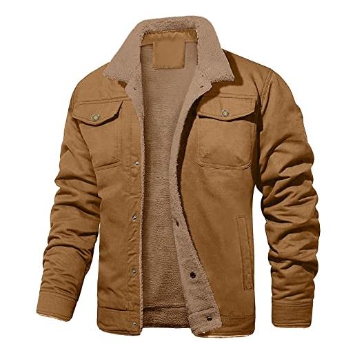 Generico felpe aderenti giacca da maglione con bottoni e cardigan con tasche semplici alla moda da uomo giacca sportiva invernale maglioni cotone (yellow, xl)