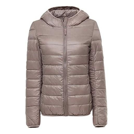 ZiXing donna cappotto corto incappucciato piumino ultraleggeri trapuntato packable inverno giacca bianca x-small