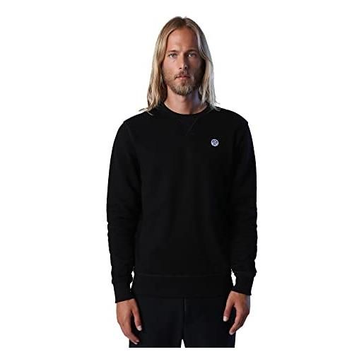 North sails crewneck sweatshirt w/logo maglia di tuta, black, x-large uomo