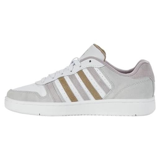 K-Swiss court, scarpe da ginnastica donna, white pepper green ashleigh blue lilac snow, 38 eu