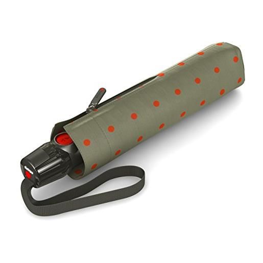 Knirps ombrello tascabile Knirps t. 200 duomatic dots - apertura/chiusura automatica - a prova di tempesta - antivento - design a punti - kelly sand