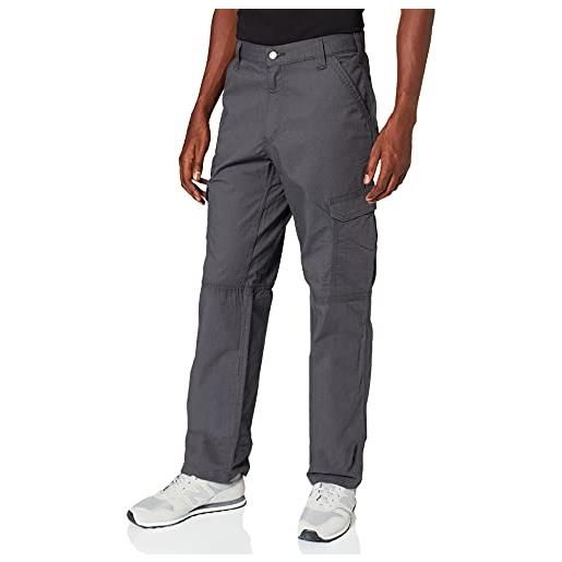 Carhartt pantaloni cargo da lavoro in tessuto ripstop force®, relaxed fit, pantaloni da lavoro uomo, marrone (cachi scuro), 36w / 32l