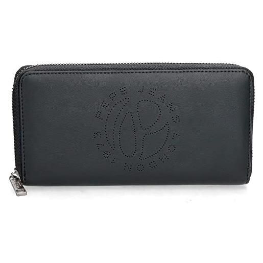 Pepe Jeans mabel portafoglio con porta carte di credito 19,5 x 10 x 2 cm finta pelle, nero