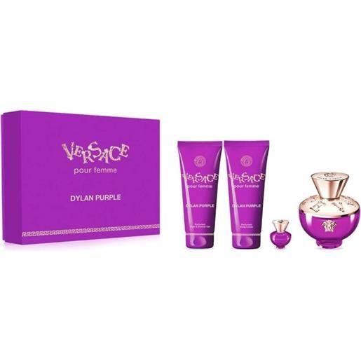 Versace dylan purple - edp 100 ml + lozione corpo 100 ml + gel doccia 100 ml + edp 5 ml