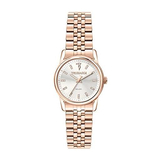 Trussardi t-joy orologio donna solo tempo in acciaio, pvd oro rosa - r2453150505