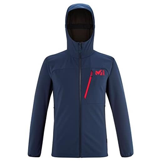 Millet - magma shield hoodie m - giacca softshell da uomo - membrana antivento - escursionismo, uso quotidiano - nero