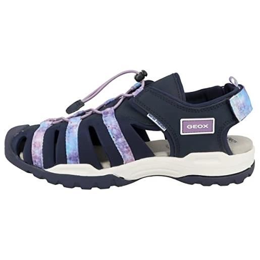 Geox j borealis girl, sandal donna, navy/violet, 37 eu