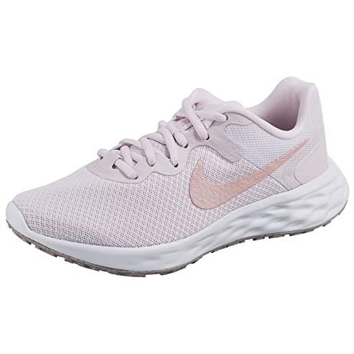 Nike revolution 6 next nature, scarpe da corsa su strada donna, bianco (white pink spell fossil stone black), 37.5 eu