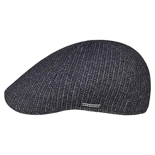 Stetson coppola texas cotton stripe uomo - made in the eu cappellino lana cap cappello piatto con visiera, fodera, fodera estate/inverno - s (54-55 cm) blu
