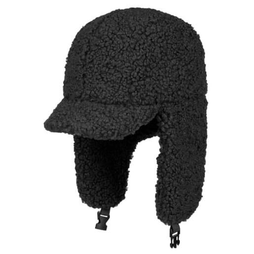Seeberger cappello aviatore teddy fur beanie invernale berretto in pelliccia ecologica s (54-55 cm) - nero