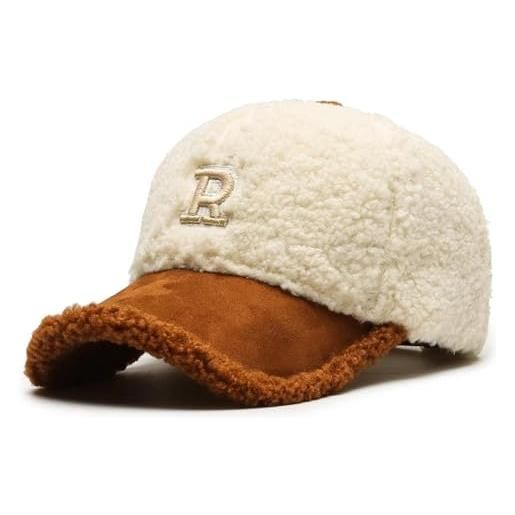 SOYNIA cappello berretto uomo cap cappelli ricami da uomo con lettere grandi alla moda marrone bianco berretto da baseball per donna cappelli caldi cappellino da camionista 56-60cm, 