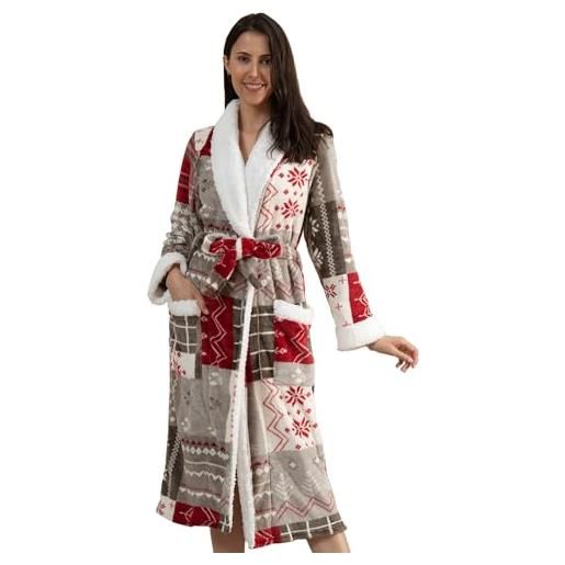 QIYUANT vestaglie da donna in morbido pile soffice accappatoio invernale caldo accogliente da donna accappatoio loungewear collo scialle loungewear abbigliamento da notte abbigliamento da casa, donna