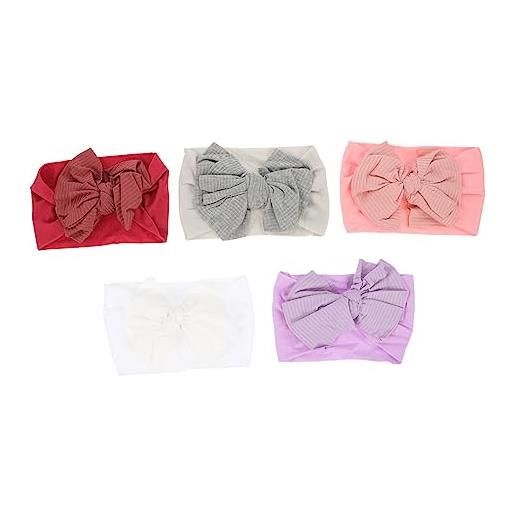Abaodam 5 pz per graziosi fiocchi per copricapo del bambino turbante largo fasce elastiche per papillon sciarpa accessori per neonato nylon