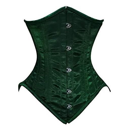 O YES corsetto da donna 26 doppio acciaio disossato sottoseno corsetto/vita resistente formazione cincher shaper corsetto c33 verde scuro xxs (vita 24)