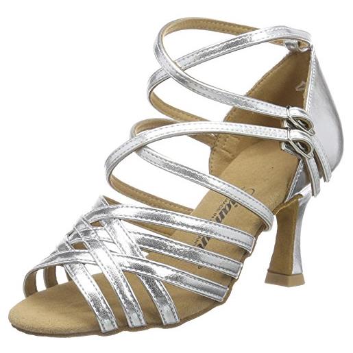 Diamant donna latina scarpe da ballo 108-087-013, standard bambina, argento, 33 1/3 eu