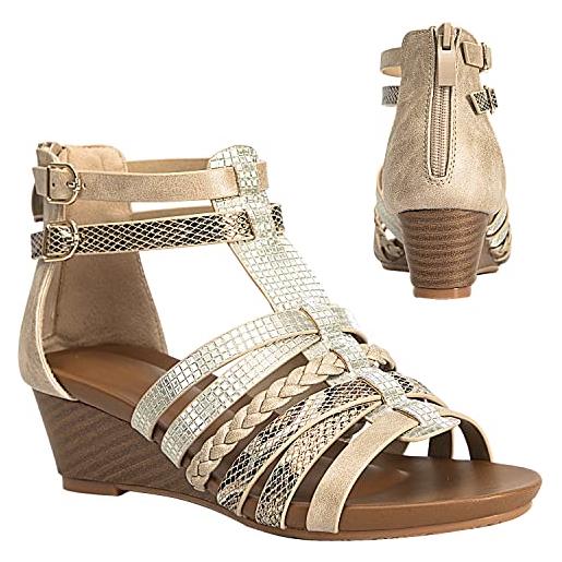 STMAHER sandali gladiatore donna argento cinghie trapezoidali sandali casual estivi spiaggia, 2argento. , 40 eu