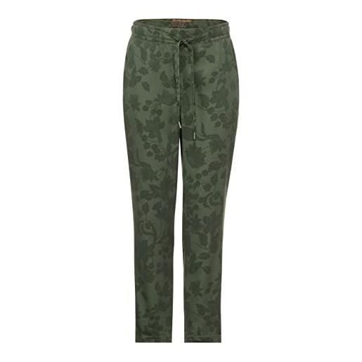Cecil b375357 pantaloni da jogging floreali, desert olive green, xxl donna