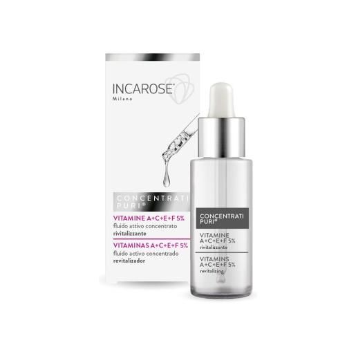 Incarose concentrati puri vitamine a+c+e+f fluido rivitalizzante 15ml