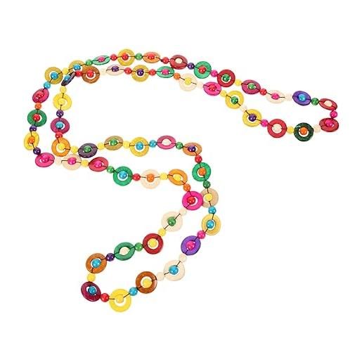 PRETYZOOM collana etnica bohémien lunga collana di perline tonde colorate gioielli fatti a mano vintage boho per donna donna festa della mamma