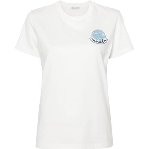 Moncler t-shirt con applicazione - bianco