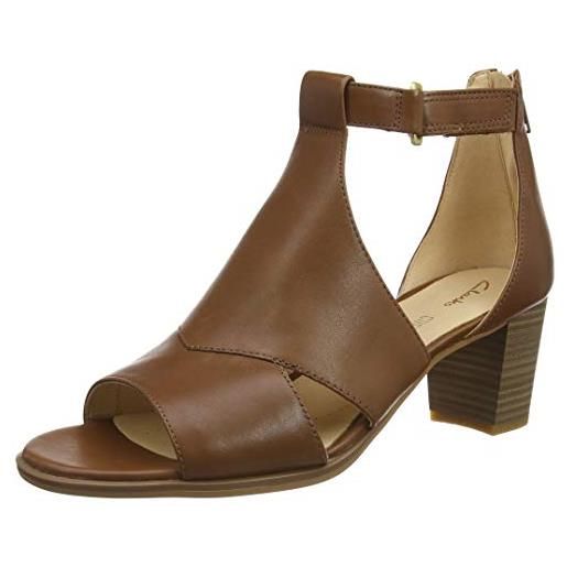 Clarks kaylin60 glad, scarpe con cinturino alla caviglia donna, marrone (tan leather tan leather), 41 eu