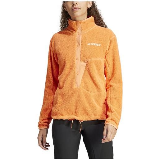 Adidas xpl pile snap full zip fleece arancione l donna