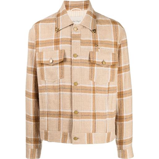 Nick Fouquet giacca-camicia a quadri - marrone