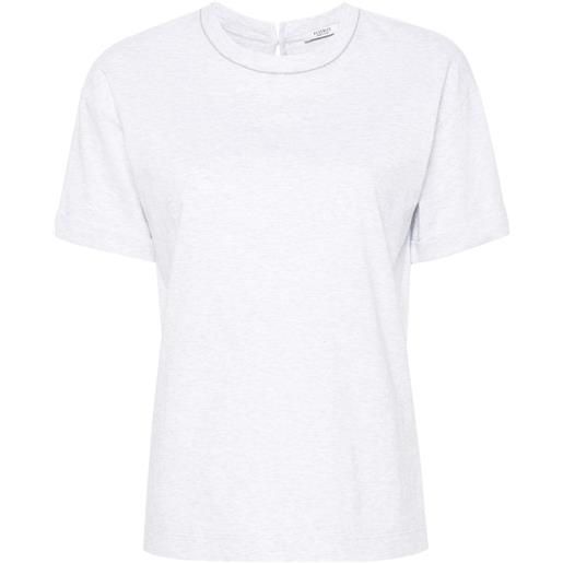 Peserico t-shirt con decorazione collana - grigio