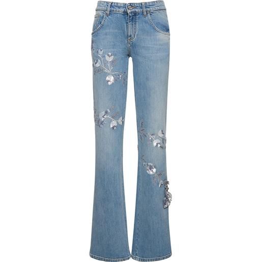 BLUMARINE jeans dritti in denim / fiori