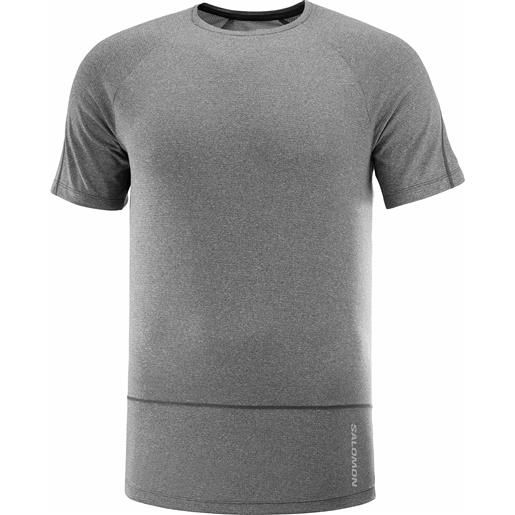 Salomon - t-shirt morbida e traspirante - t shirt cross run ss tee m deep black/heather per uomo - taglia s, m, l, xl - grigio