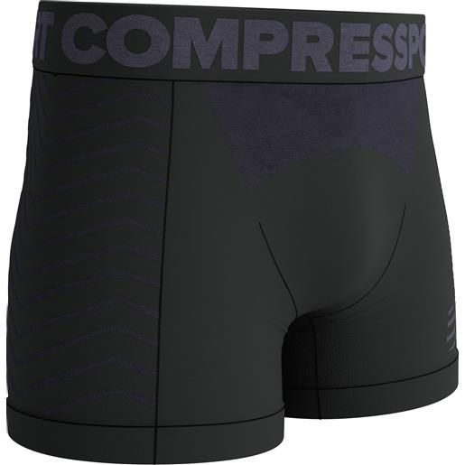 Compressport - boxer tecnico traspirante - seamless boxer m black/grey per uomo - taglia s, m, l, xl - nero