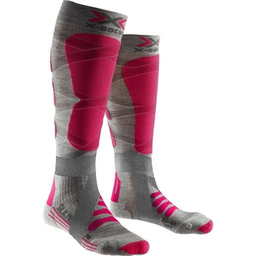 X-Socks - calze da sci in lana merino e seta - silk merino 4.0 lady gris/rose per donne - taglia 35-36,37-38,39-40 - grigio