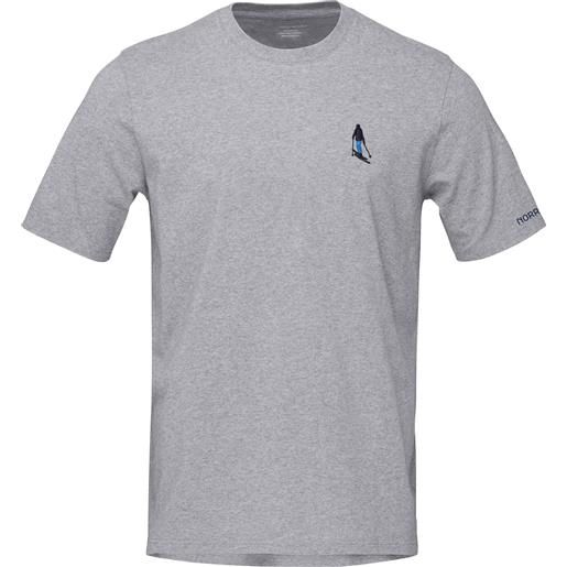 Norrona - t-shirt in cotone organico - /29 cotton activity embroidery t-shirt m's grey melange per uomo in cotone - taglia m, l, xl - grigio