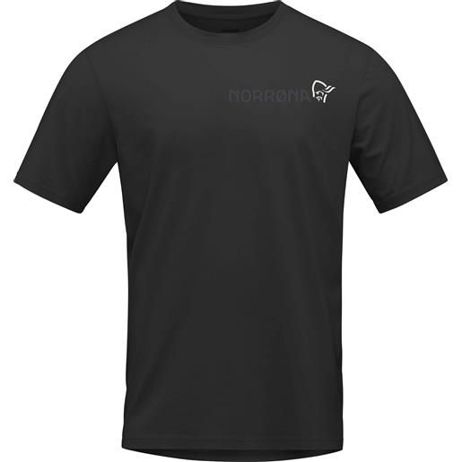 Norrona - t-shirt in cotone biologico - /29 cotton duotone t-shirt m's caviar per uomo in cotone - taglia l, xl - nero