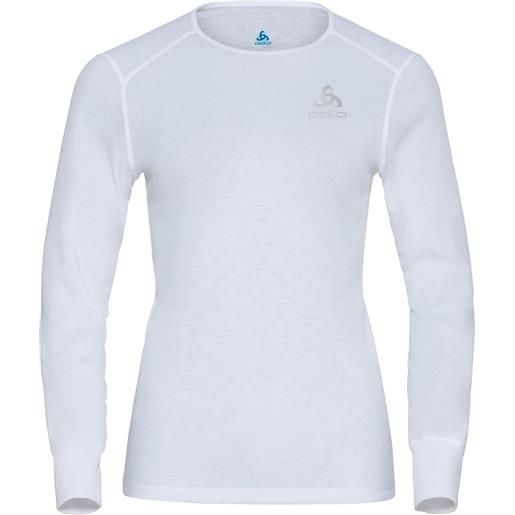 Odlo - maglia termica - t-shirt ml active warm eco white per donne - taglia xl - bianco