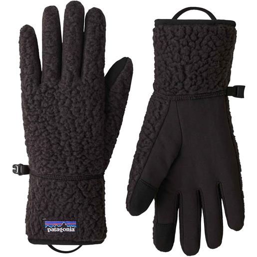 Patagonia - guanti in pile polartec® - retro pile gloves black in poliestere riciclato - taglia xs - nero