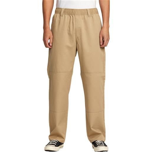 Rvca - pantaloni in twill - americana elast non-denim pant khaki per uomo - taglia m, xl - beige