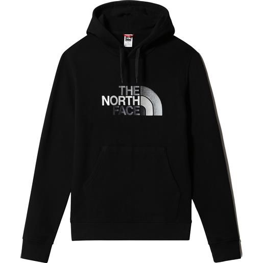 The North Face - felpa con cappuccio polivalente - m drew peak pullover hoodie tnf black/tnf black per uomo in cotone - taglia s, m, l, xl - nero