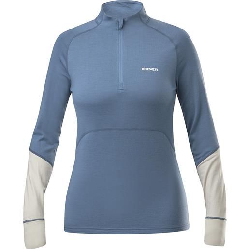 Eider - t-shirt tecnica in lana merino - w sarenne merino half zip storm blue per donne - taglia s, m, l, xl, xs